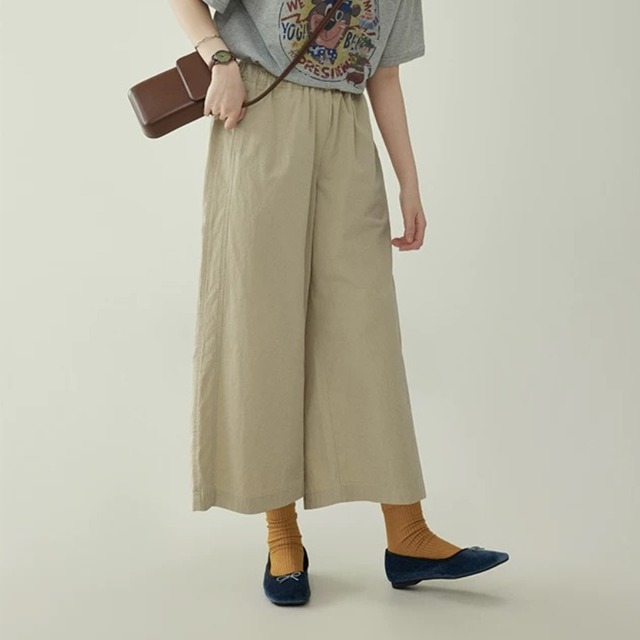 ９分丈ワイドレッグパンツ F3396