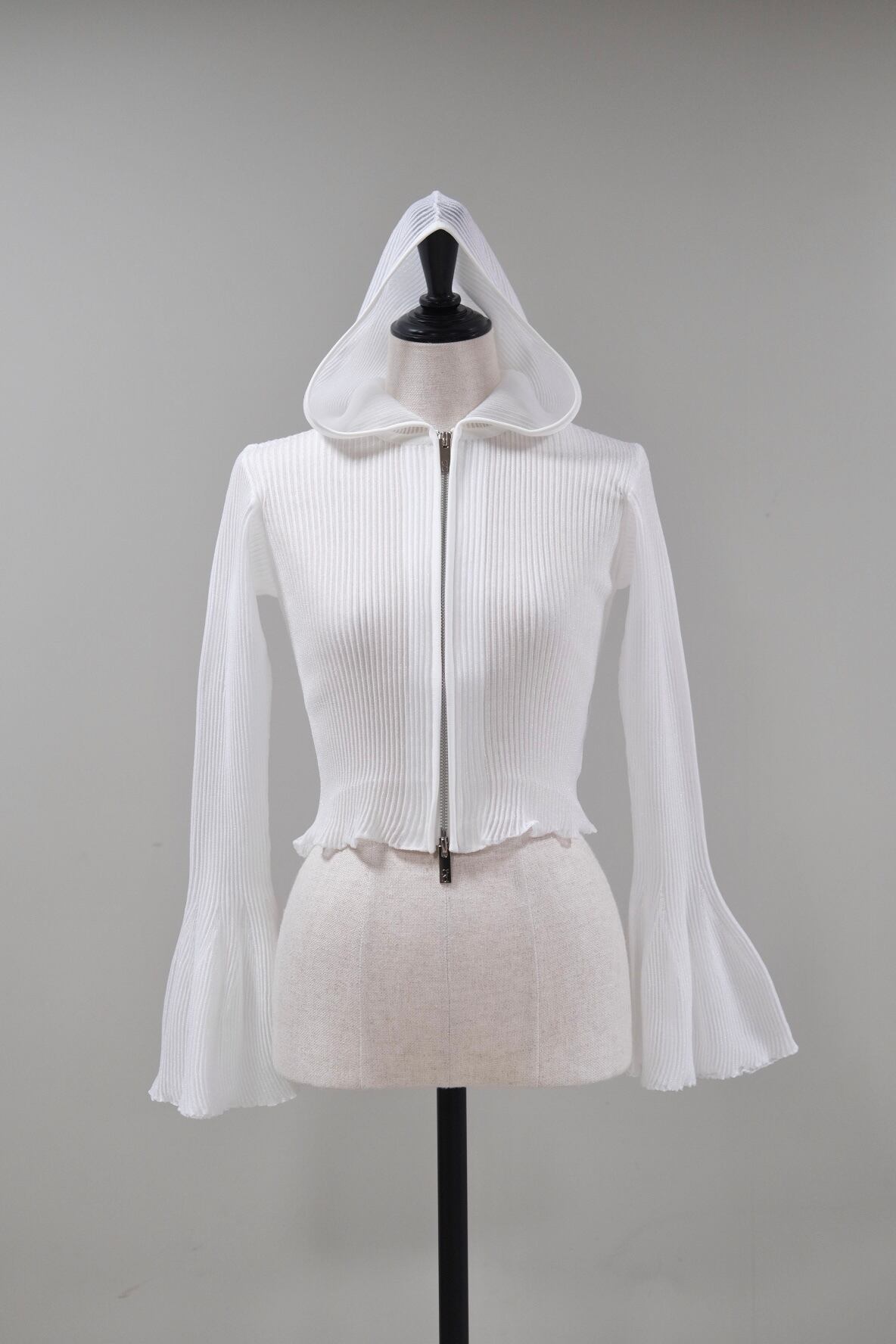 CFCL】HYPHA LUCENT GLITTER HOODIE JACKET -WHITE OPAL- | loop