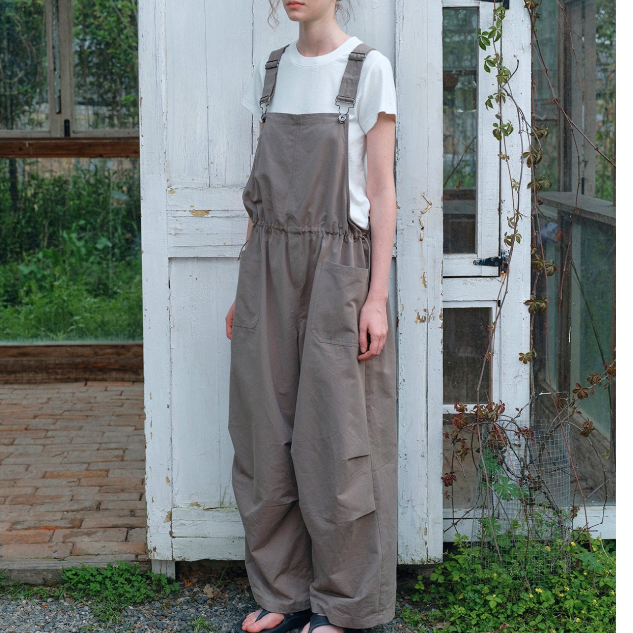strap relaxed fit wide silhouette overall  T4566