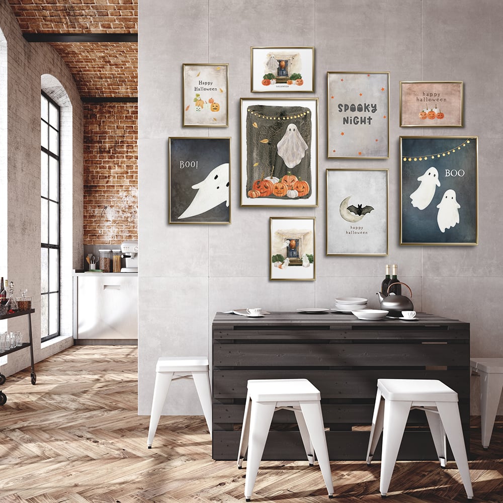 ハロウィンおばけのポスター / i1544 / パンプキンおばけ、コウモリ