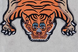Tibetan Tiger Rug 《Sサイズ•ウール・オリジナル3・トラディショナルオレンジ706》チベタンタイガーラグ