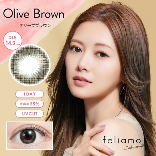 フェリアモ ワンデー(feliamo 1day)《Olive Brown》オリーブブラウン[10枚入り]