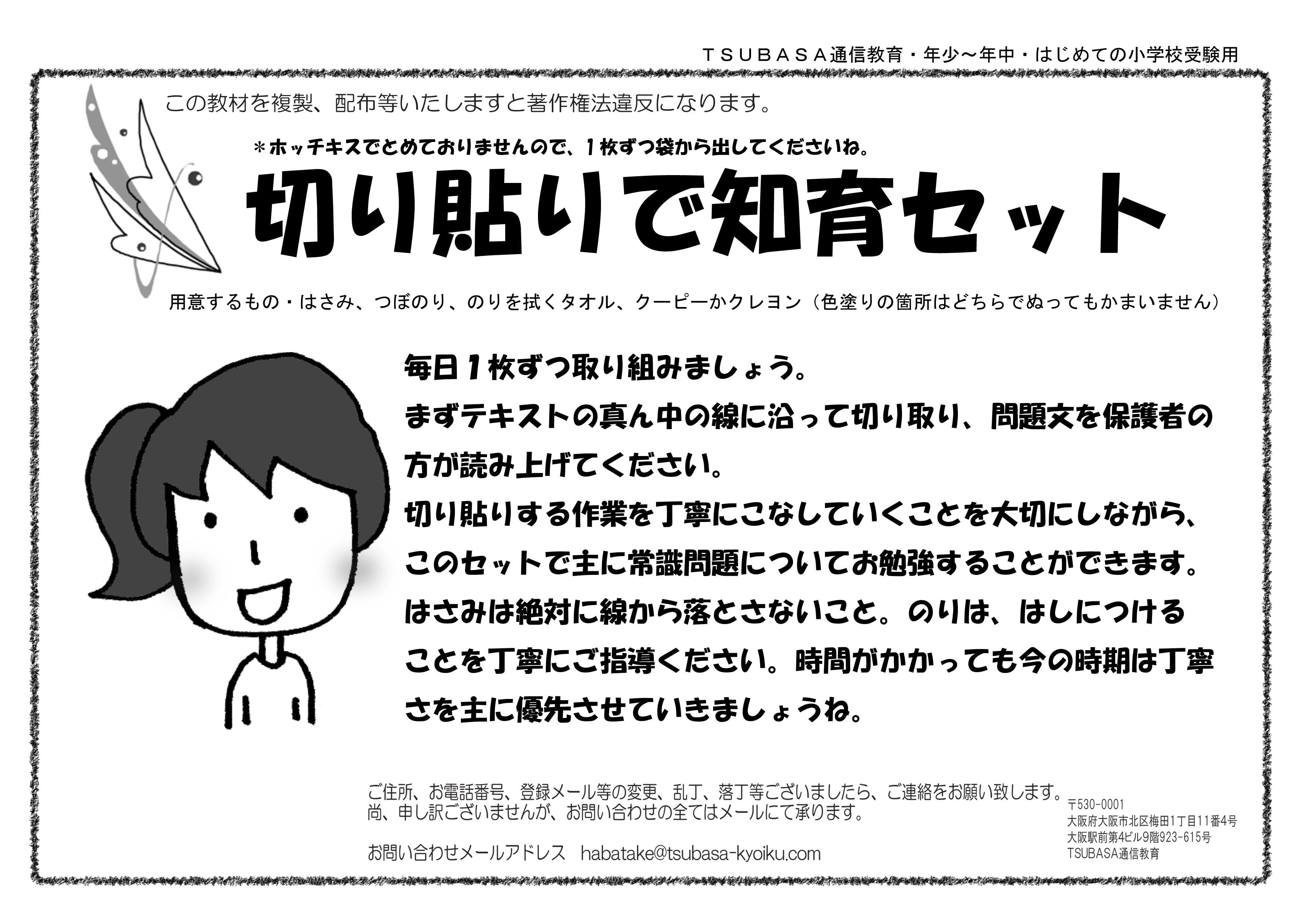 TSUBASA通信教育　切り貼り指示制作セット1.2