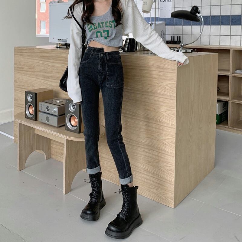 スプリングオータムジーンズ パンツ ウェスト薄手 春物 秋物 試着室59267167585