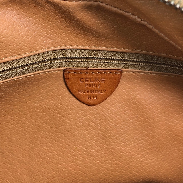 CELINE セリーヌ マカダム ショルダーバッグ ブラウン ブラゾン型押し PVC フロントバックル vintage ヴィンテージ オールド n75n6t