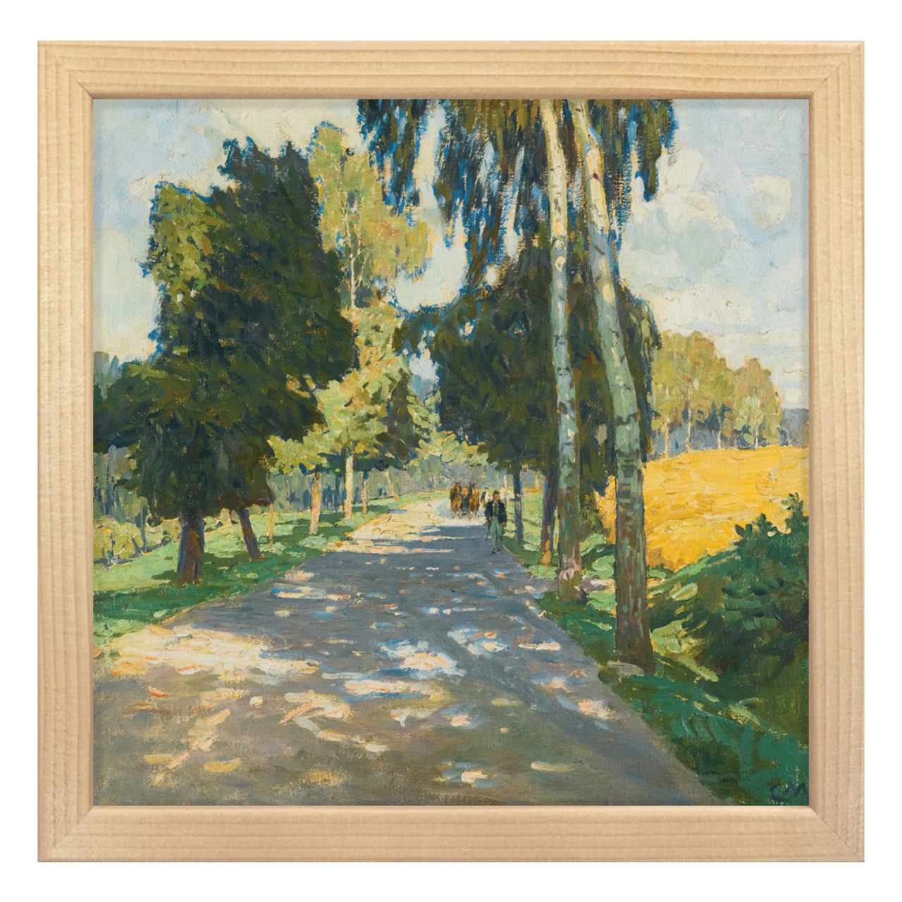 [額縁付き] Tree lined road in Brunntal カール・モル アートポスター 223×223mm 天然木 ポスターフレーム 木製 絵画 名画 日本製 APFS116 - 6