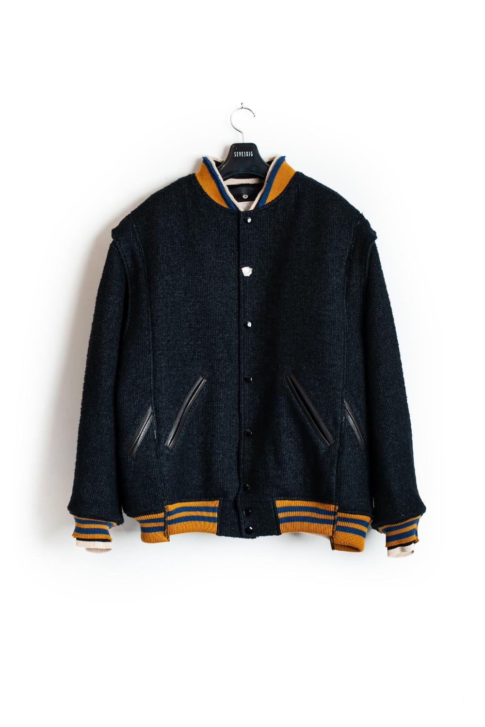 KAPOK KNOT スタンドカラーコート-Unisex NAVY | Pay ID