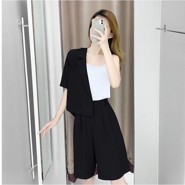 セットアップ レディース ツーピースセット 上下セット ジャケット パンツセット ブラック グレー S/M/L/XL | favoriteselect powered by BASE セットアップ レディース ツーピースセット 上下セット ジャケット パンツセット ブラック グレー S/M/L/XL | favoriteselect powered by BASE