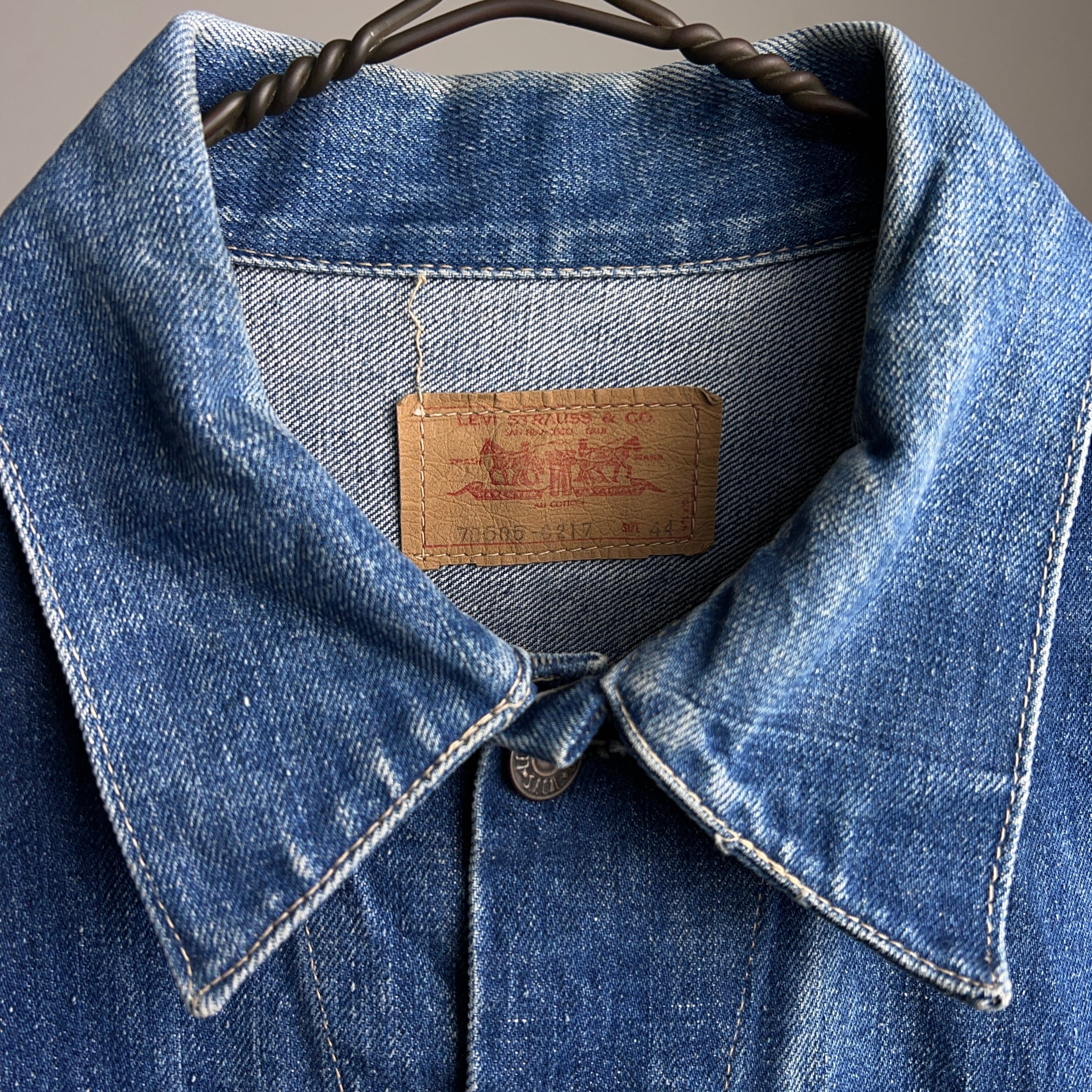 希少 70's Levi's 70505-0217 Denim Jacket SIZE 44 333工場 オレンジ