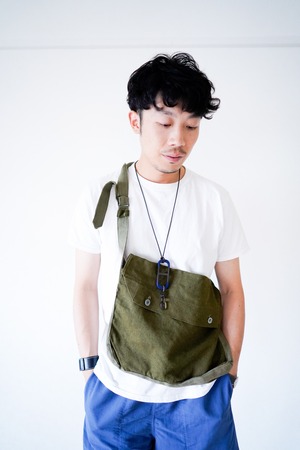 【1930-40s】"Cotton&Linen Type" French Military Musette Bag / m120 m17