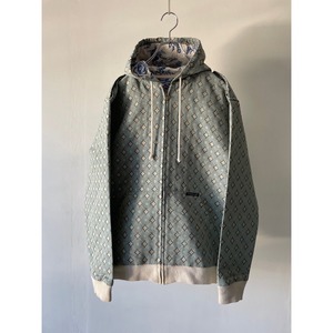 Argyle-style zip-up hoodie