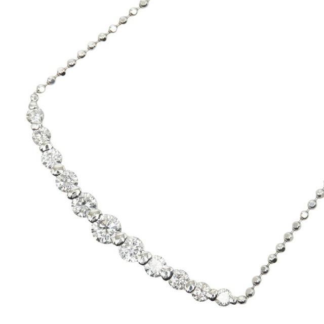 Pt900 プラチナ Pt850 プラチナ ダイヤ1.50ct アーチ型 ペンダント ネックレス レディース 【中古】