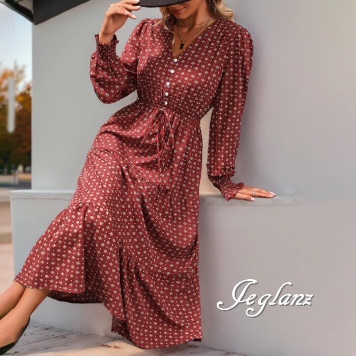 プリント ワンピース ティアード 紐ベルト 大人 フェミニン(M8042)α