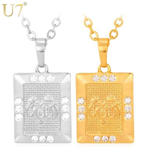 レディース ネックレス 神 カラー ラインストーン ビンテージ スクエア イスラム 80001199