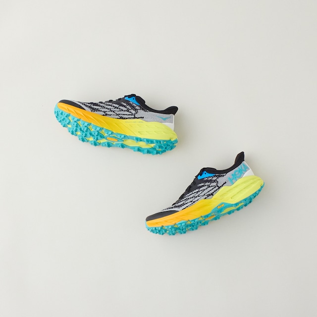 HOKA one one(ホカ オネオネ) SPEEDGOAT 5 - ブラック / イブニング プライムローズ(BEPR)     メンズ トレイルランニング シューズ