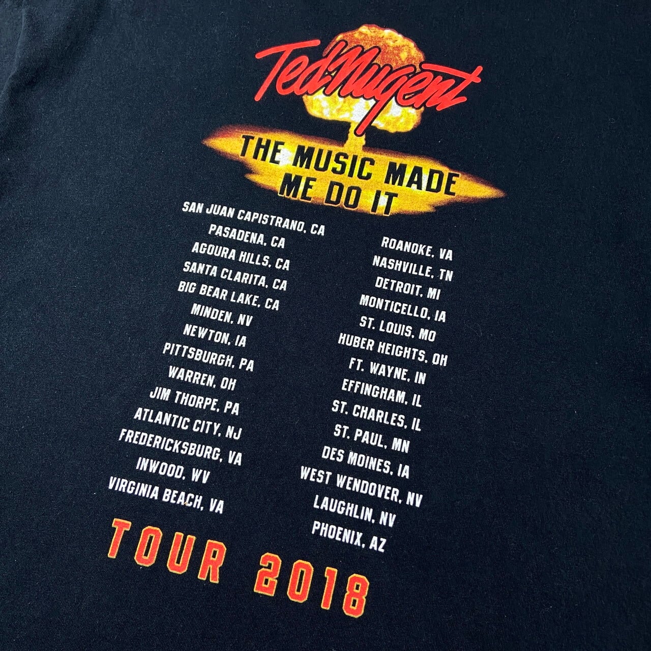 Ted Nugent テッド・ニュージェント ツアー2018 ヘヴィメタル バンドT
