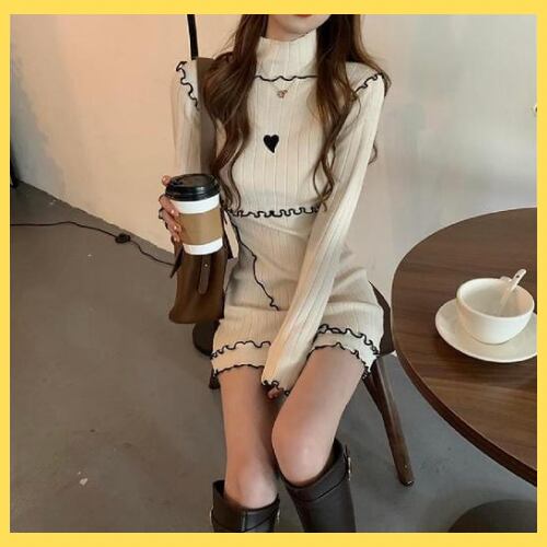 ワンピース/あざとハート(ホワイト)