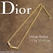 クリスチャンディオール:クリアストーン入りCDロゴネックレス/2.9g/37〜41cm/ヴィンテージ/ビンテージ/Christian Dior Vintage Vecklace
