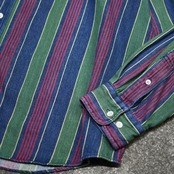 multi stripe denim button down shirt