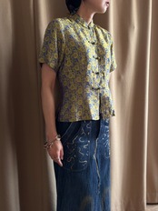 floral jacquard silk china shirt-5268-6