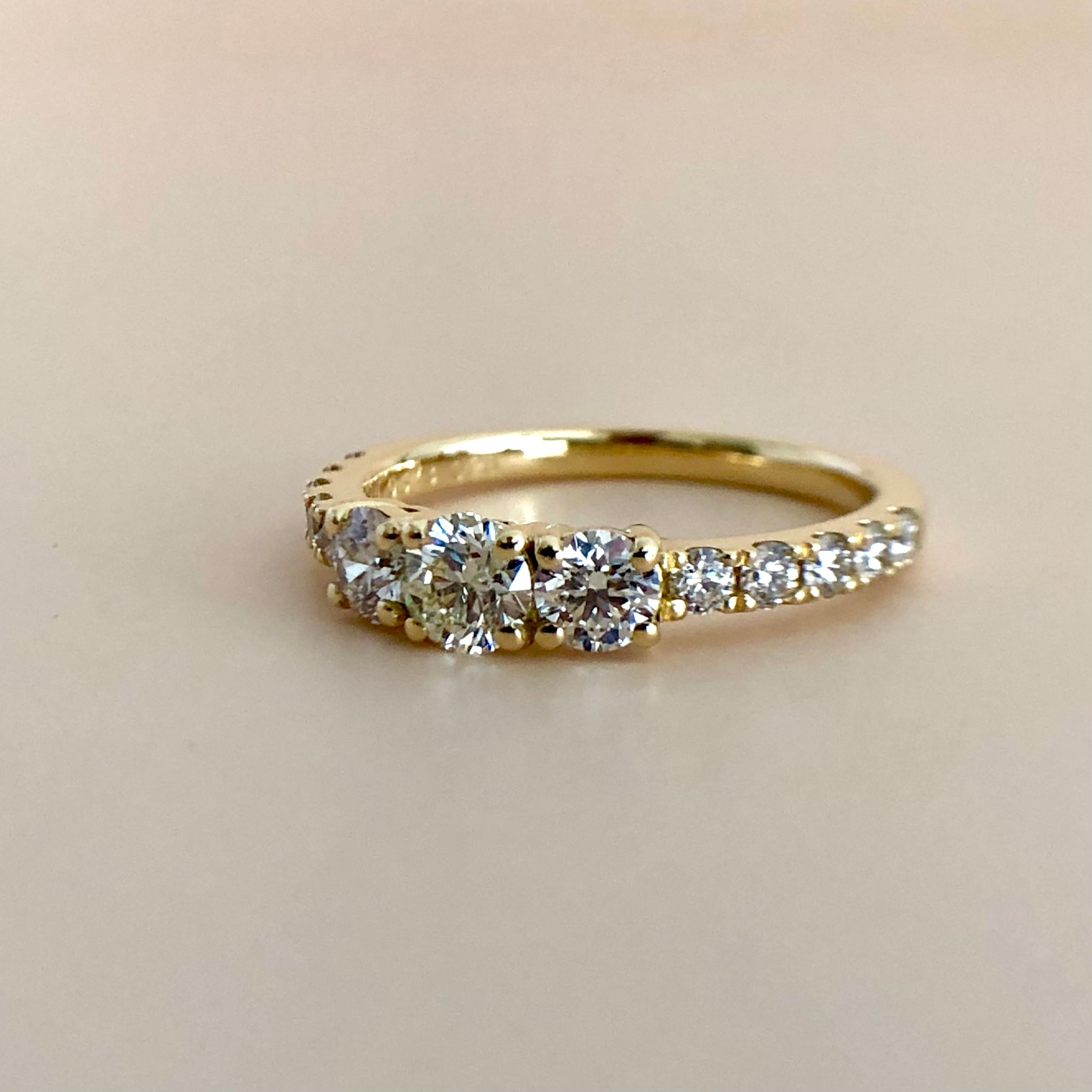 ハート & キューピッド スリーダイヤモンド エタニティリング 0.60ct K18イエローゴールド チェカ 鑑別書付 | cheka Diamond  & Jewelry powered by BASE