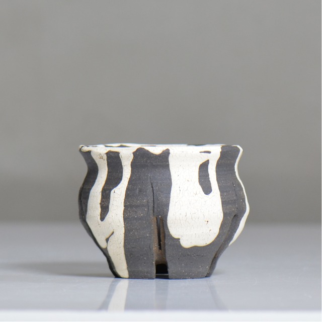 沼野 秀章 / 黒二白 / nh6_bw07_xs / 約φ8.7cm / 植木鉢
