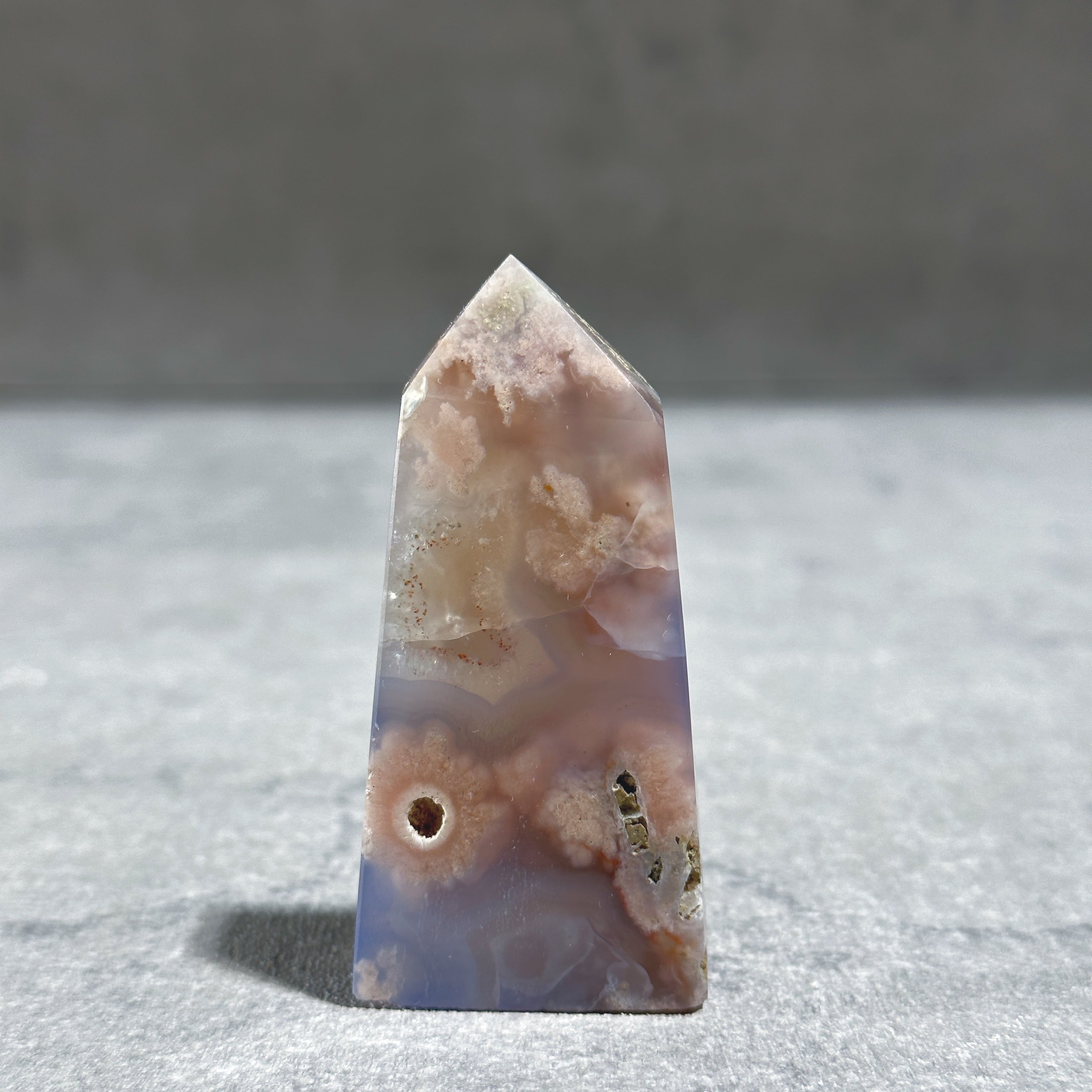 ブルーフラワーアゲート タワー型 01◇Blue Flower agate