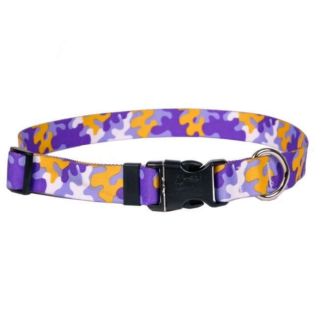 Purple & Gold Camo　首輪＋リードセット Mサイズ-Yellow Dog Design -