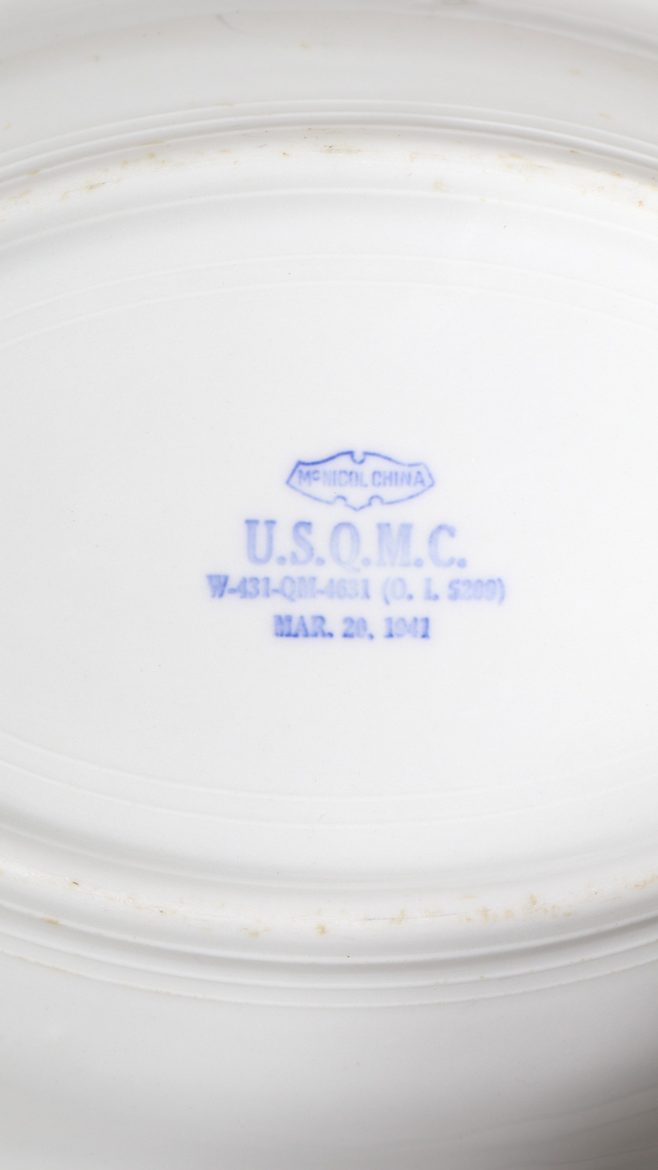 Military Porcelain USQMC SERVING DISH