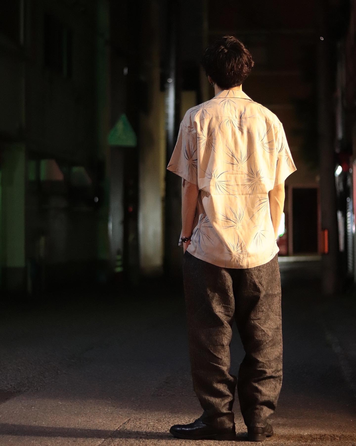 ANACHRONORM/アナクロノーム FIREWORKS S/S TUCK OPEN COLLAR SHIRT