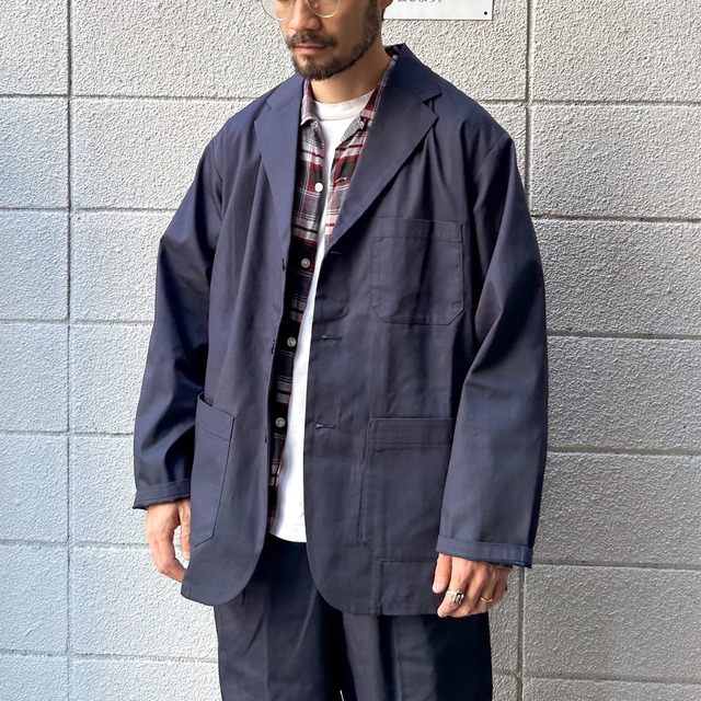IPXU Depertment Utility Smock Jacket W/Inside Patch Pocket Black Navy