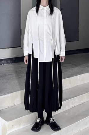 wide-leg flower bud pants