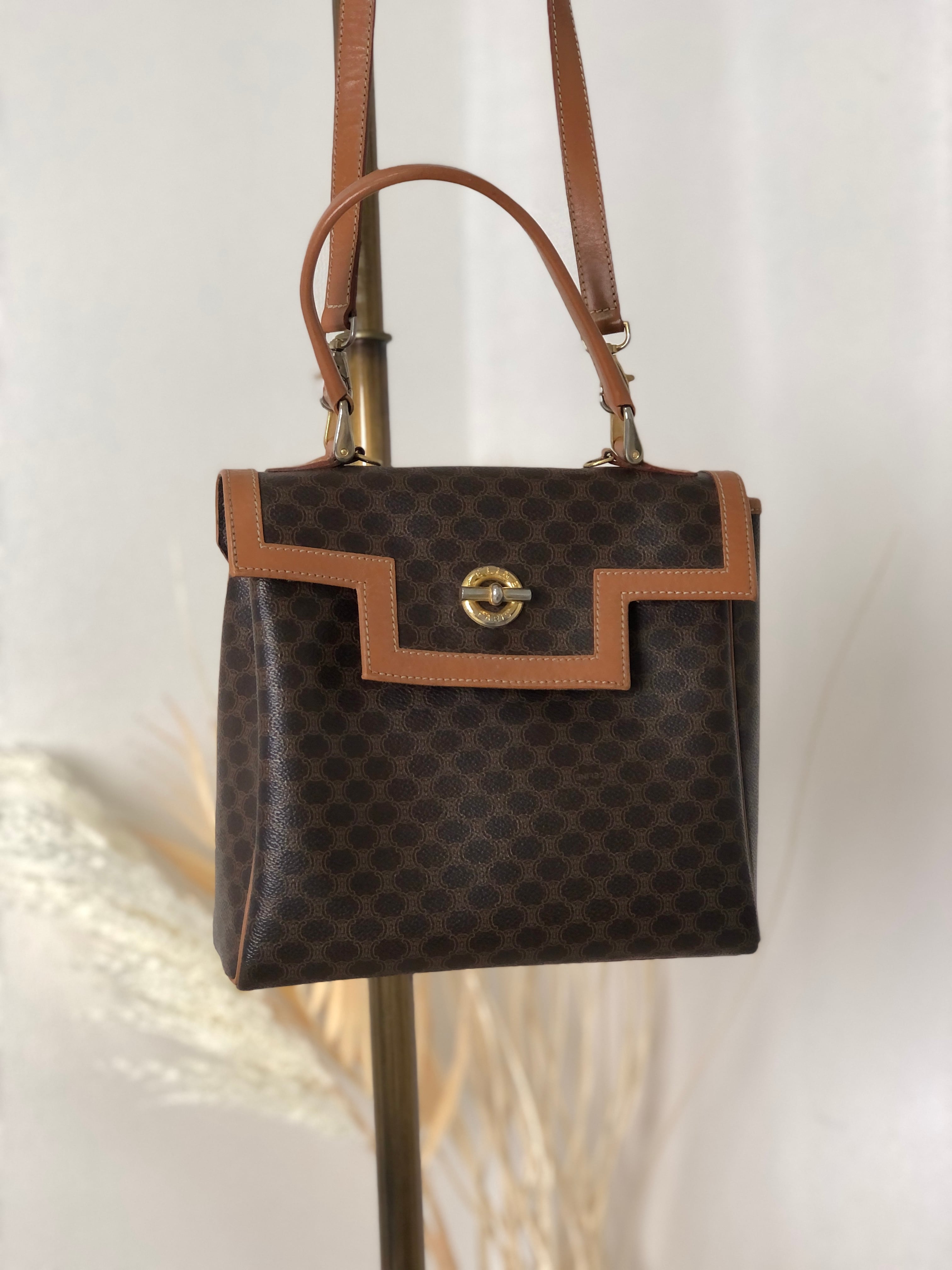 日本直送 名牌中古包 】CELINE セリーヌ マカダム マンテル レザー
