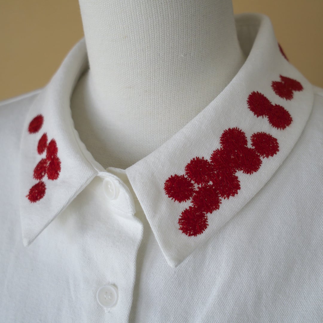 atelier naruse アトリエナルセ コットンリネンオックスドットブラウス