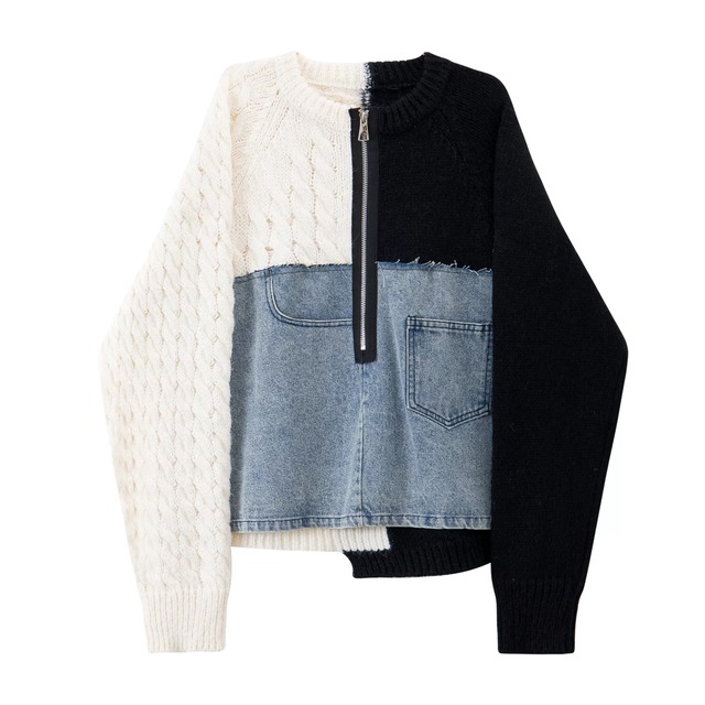 Bi-Color Denim Docking Knit 01508
