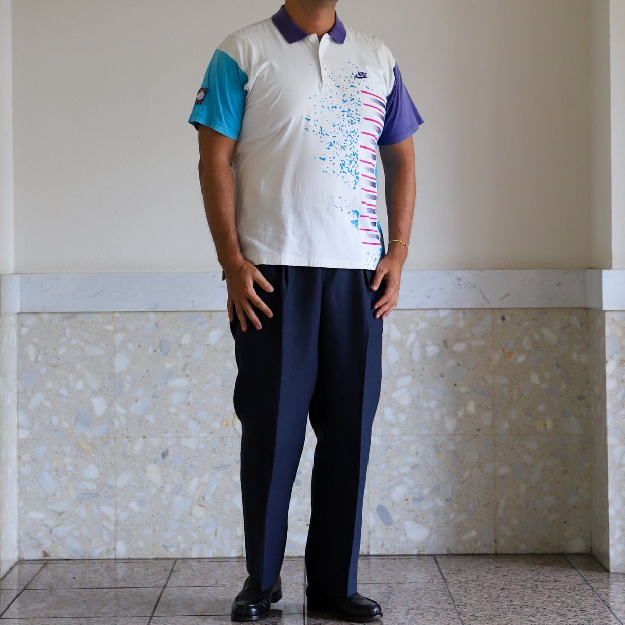 逸品】90s special vintage NIKE CHALLENGE COYRT polo shirt Agassi