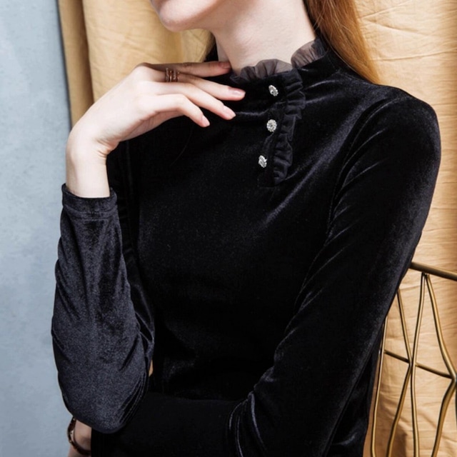 ベルベットフリル・エレガントダンストップス ds0953