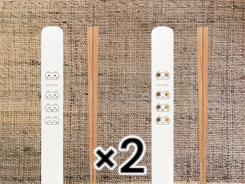 2個でお得　日本製 「ねこの箸箱・木箸セット 2個セット（組み合わせ自由）」食洗器対応　送料無料