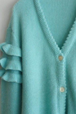 frill sleeve knit cardigan - made in Italy