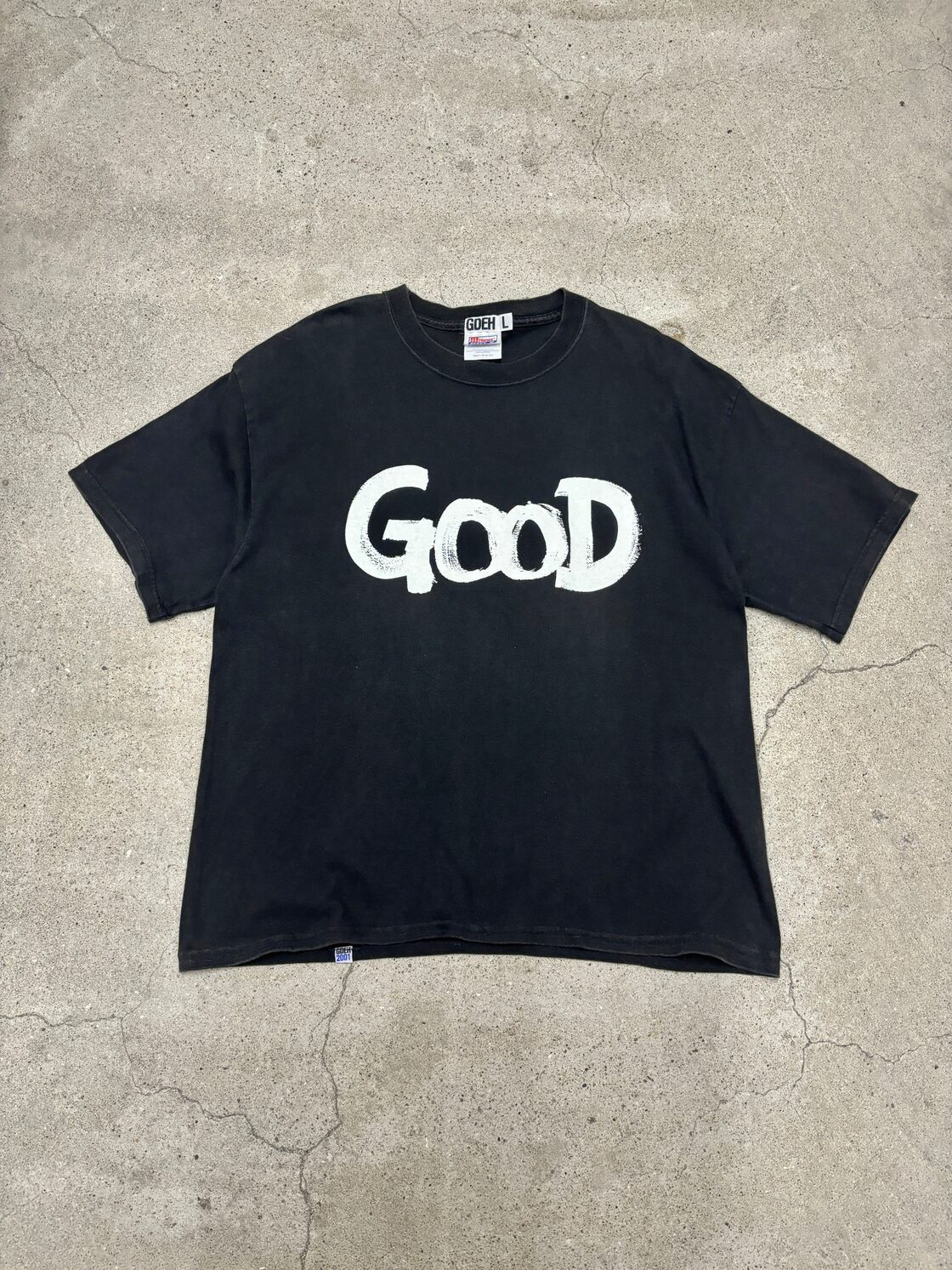 00s GOODENOUGH/Logo print Tee/2001年製/Hanesボディー/L/ロゴ 