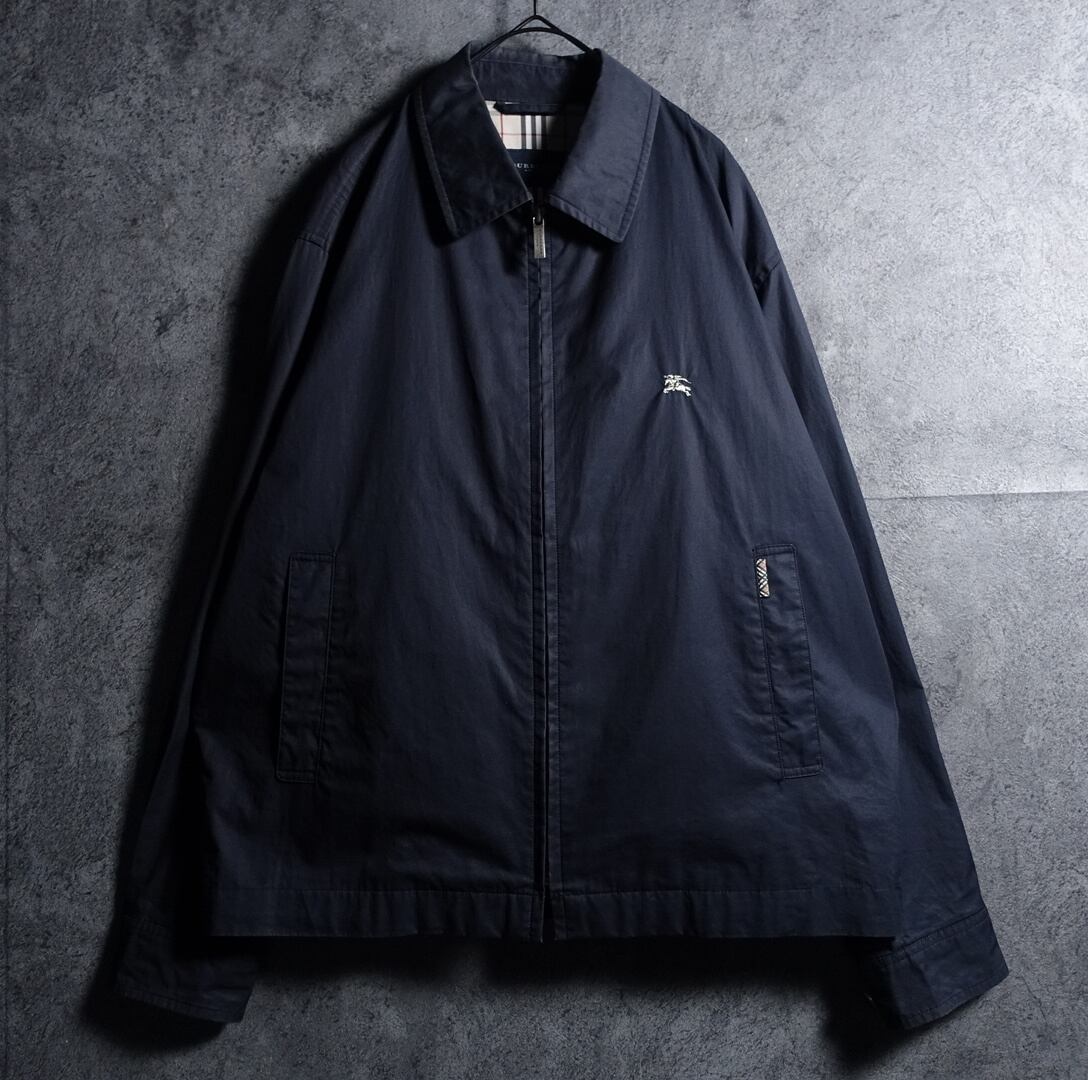 “Burberry” Black Logo Embroidered Nova Check Design Swing Top Blouson