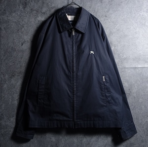 “Burberry” Black Logo Embroidered Nova Check Design Swing Top Blouson