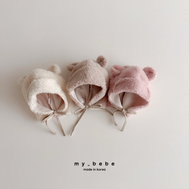 【取寄】my bebe｜fluffy ear baby beanie｜もこもこイヤーベビービーニー｜FREE｜baby｜25 winter