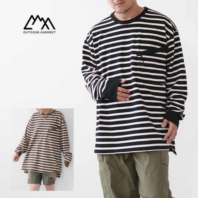 CMF OUTDOOR GARMENT [コムフィアウトドアガーメント] SLOW DRY BORDER TEE [CMF2302-C03J] スロードライボーダーティー・ロンT・長袖・カットソー・アウトドア・カジュアル・オーバーサイズ・ゆったりシルエット・MEN'S  [2023AW]