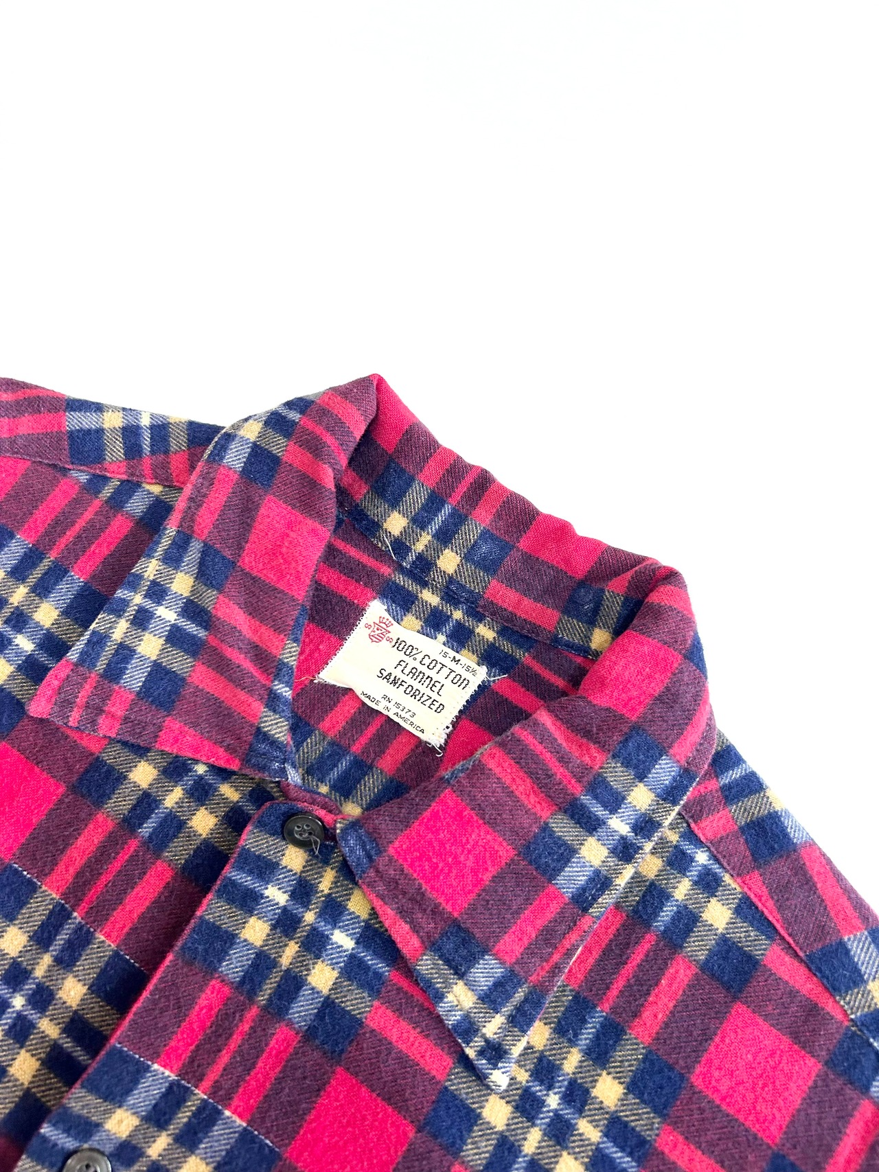 60s UNKNOWN PRINT FLANNEL SHIRT MADE IN USA Size M