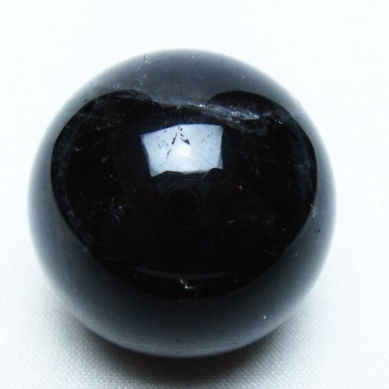 モリオン 丸玉 34mm 黒水晶 スフィア 置物 一点物 141-7980