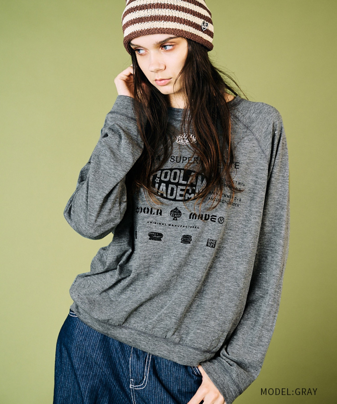 ワイドロゴスウェットシャツ (GRAY) CQ-49016
