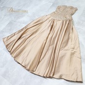 パーティドレス fine feathers ファインフェザーズ ワンピース ドレス 演奏会 発表会 カラードレス 結婚式 披露宴 前撮り 撮影 ブラウン系 ベージュ系 ゴールド系 高級感 光沢感 おしゃれ ドレスアップ フォーマルスタイル シンプルエレガンス レディース 結婚式二次会 上品 撮影会 華やか 結婚式用 フォーマルドレス