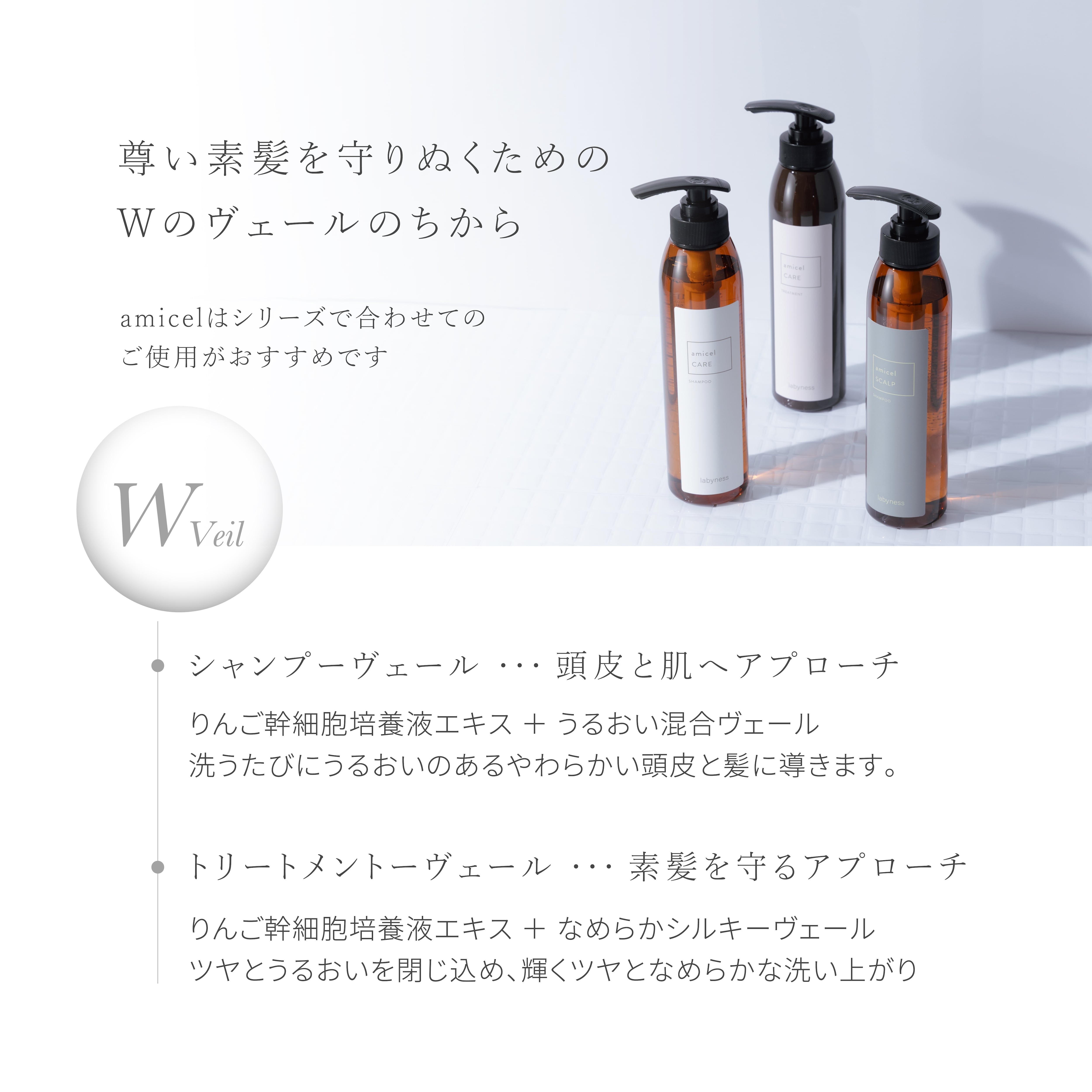 labyness(ラビネス)】amicel CAREトリートメント 493g＜詰替