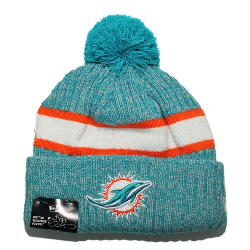 ニューエラ ニット帽 ビーニーキャップ 帽子 メンズ レディース NEW ERA NFL マイアミ ドルフィンズ ワンサイズ NFL2023SAIDELINEKNIT-DOLPHINS
